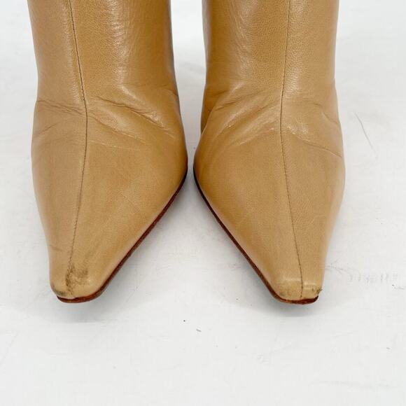 Jimmy Choo Camel Tan Retro Y2K Pointed Toe Heeled Ankle Boot size IT 38.5 - Picture 6 of 13